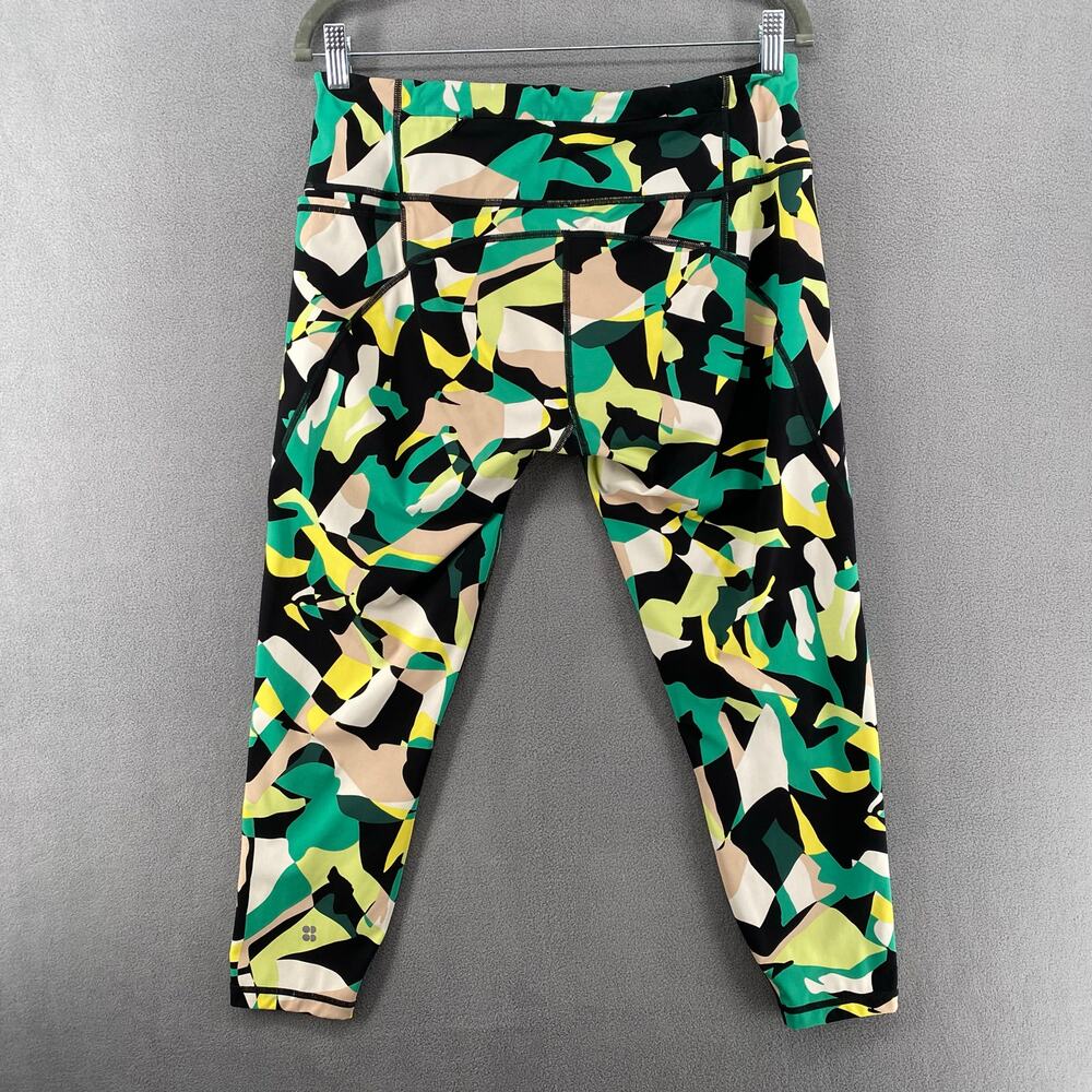 Sweaty Betty Power Capri Leggings Womens 14 Athletic Yoga Pants Geometric Print